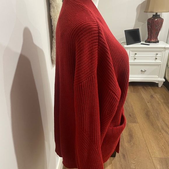Illusory NWT Size M Red Open Cardigan Sweater - Picture 5 of 7